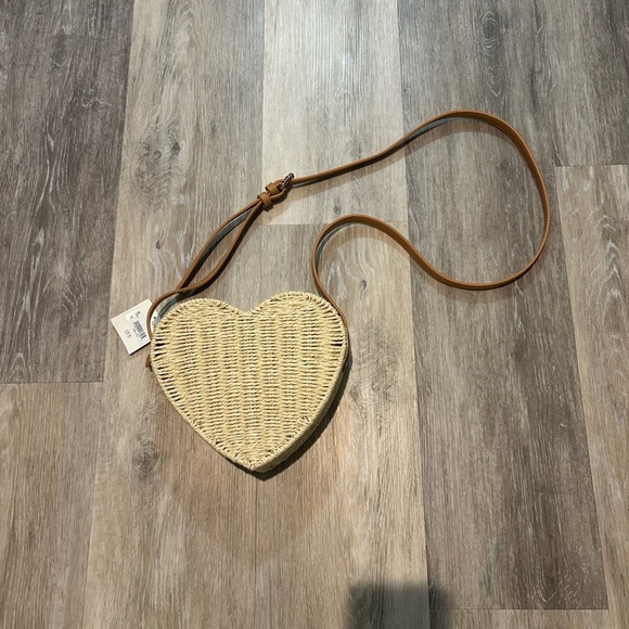 NWT Altar'd State Tan and Cream Woven Crossbody Bag - Picture 1 of 5